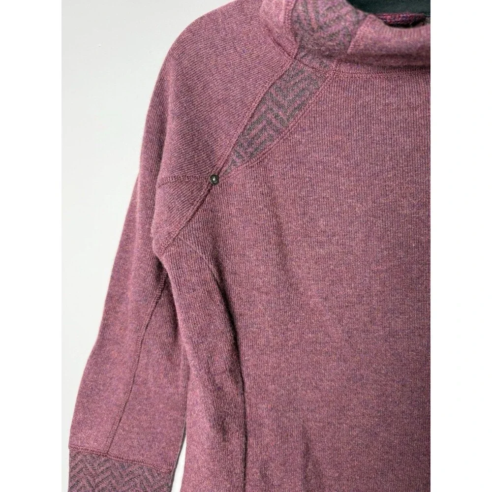 Prana Lucia Sweater Wool Blend Mock Neck Womens Medium - Burgundy - Picture 6 of 11